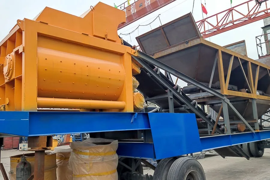 Planta movil de concreto con doble eje para produccion flexible