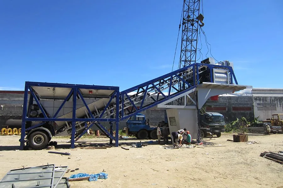 Planta movil de concreto serie YHZS en Etiopia | Suministro de concreto para carreteras, edificios y obras temporales