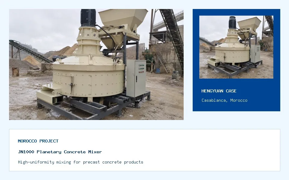 JN1000 Mezcladora Planetaria de Concreto - Proyecto de mezcladora de concreto en Marruecos