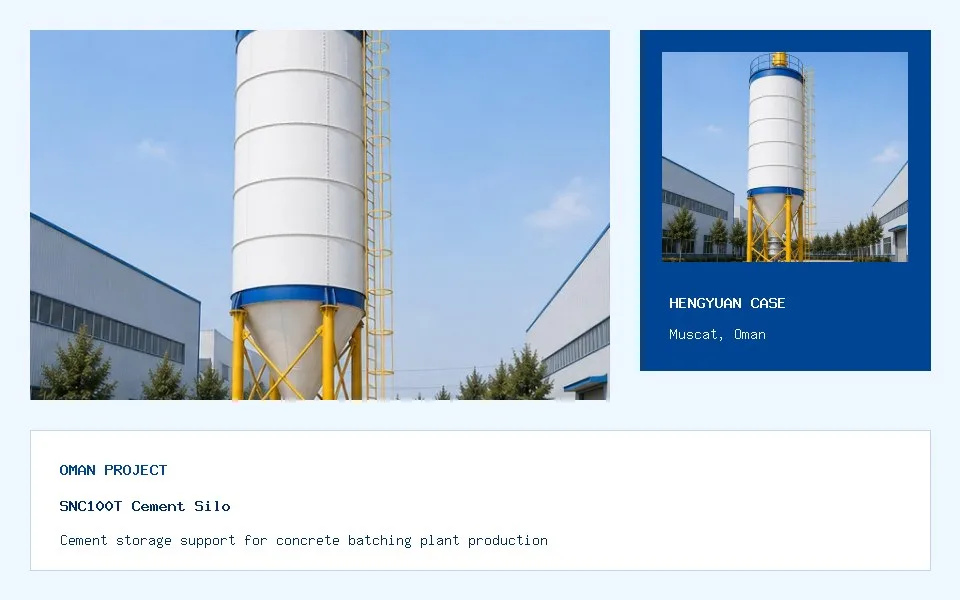 SNC100T Silo de Cemento - Proyecto de equipo auxiliar en Oman