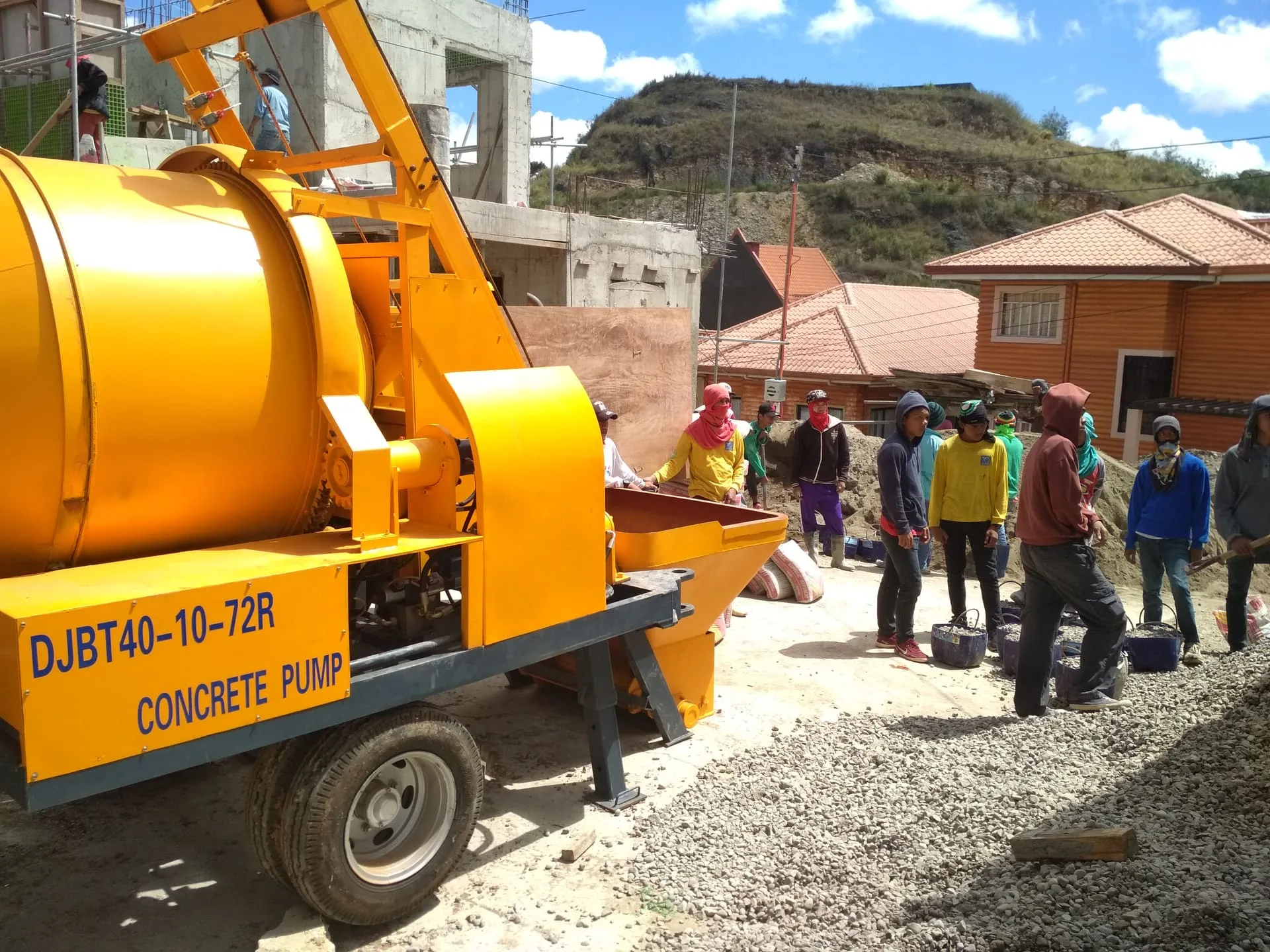 Bomba mezcladora de concreto serie JBS/JBTS en Filipinas | Mezcla y bombeo de concreto para viviendas y edificios pequenos