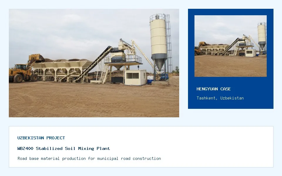 WBZ400 Stabilized Soil Mixing Plant Road Base Project in Uzbekistan
