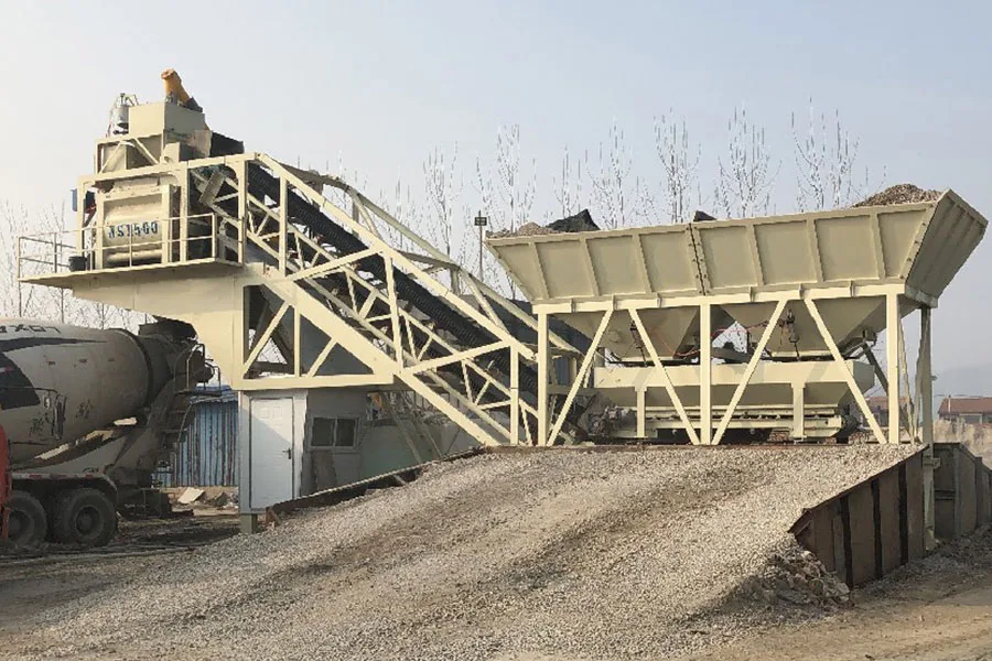 YHZS75 Centrale a Beton Mobile a Convoyeur a Bande