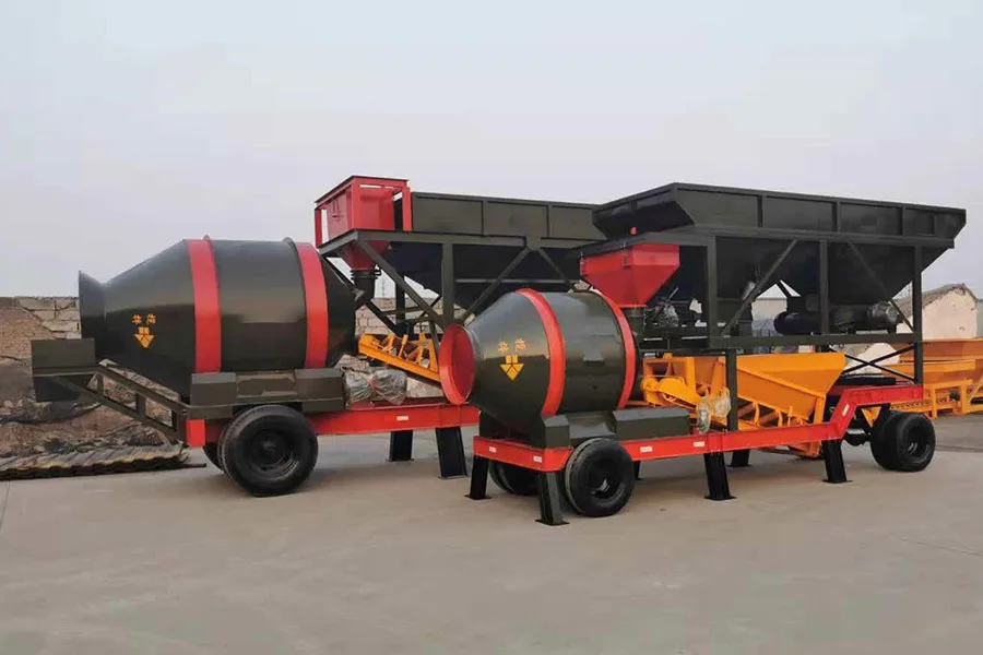 YHZM50-3 мобильный бетонный завод с барабанным смесителем