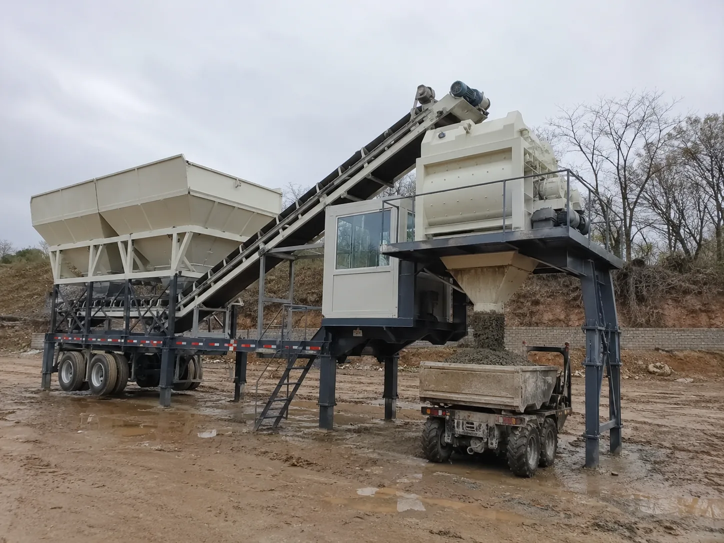YHZS100-4 Centrale a Beton Mobile (Serie YHZS1.5)