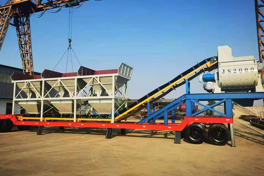 YHZS100 Planta Movil de Concreto con Cinta Transportadora