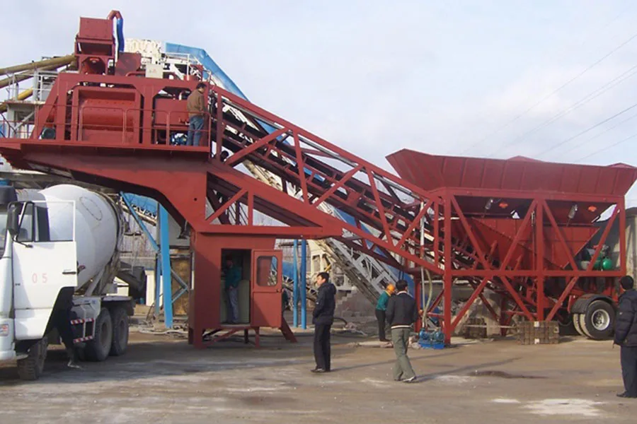 YHZS75 Planta Movil de Concreto con Cinta Transportadora